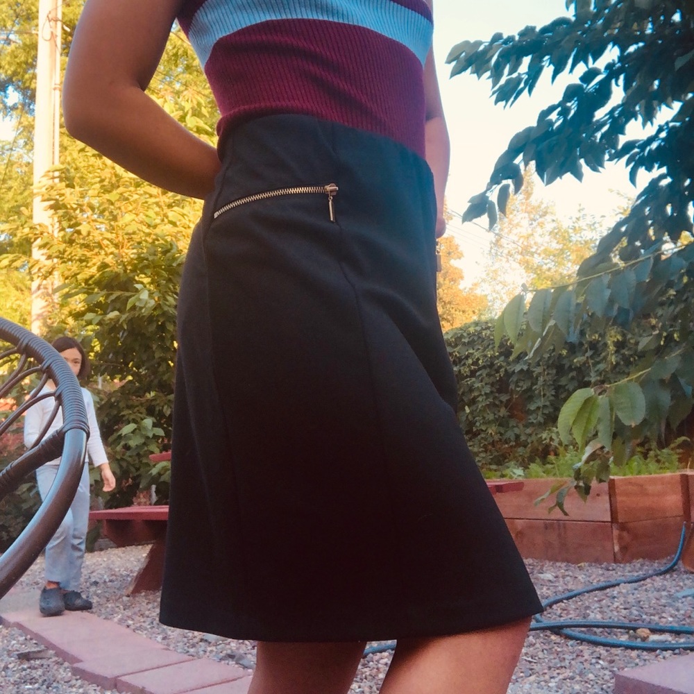 Black Skirt with Gold Decal